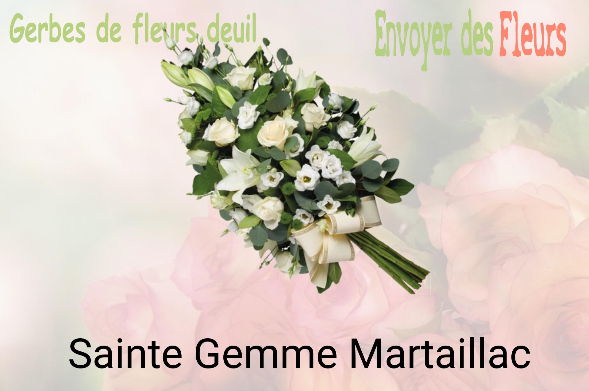 Gerbe de fleurs de deuil livrée à Sainte-Gemme-Martaillac